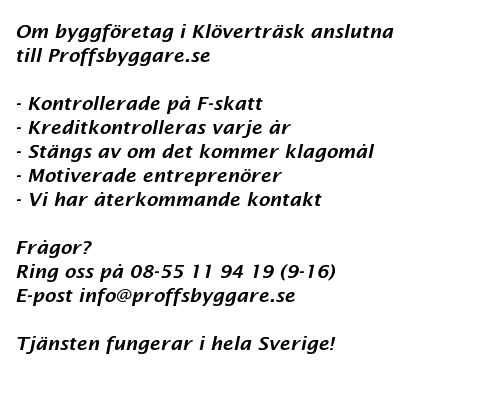 byggf�retag Kl�vertr�sk