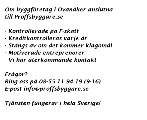 byggf�retag Ovan�ker
